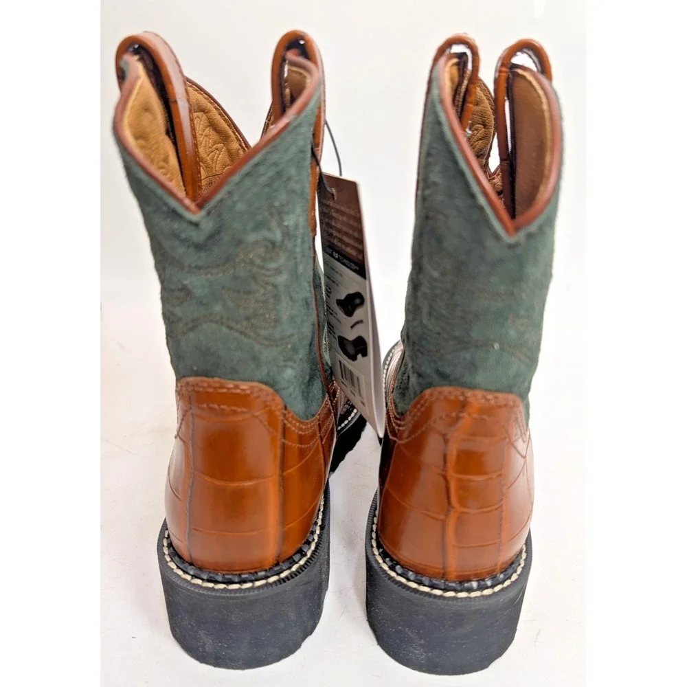 Ariat 🐎Fatbaby Almond Gator Print Western Boots - Ladies 6.5 B *NEW*